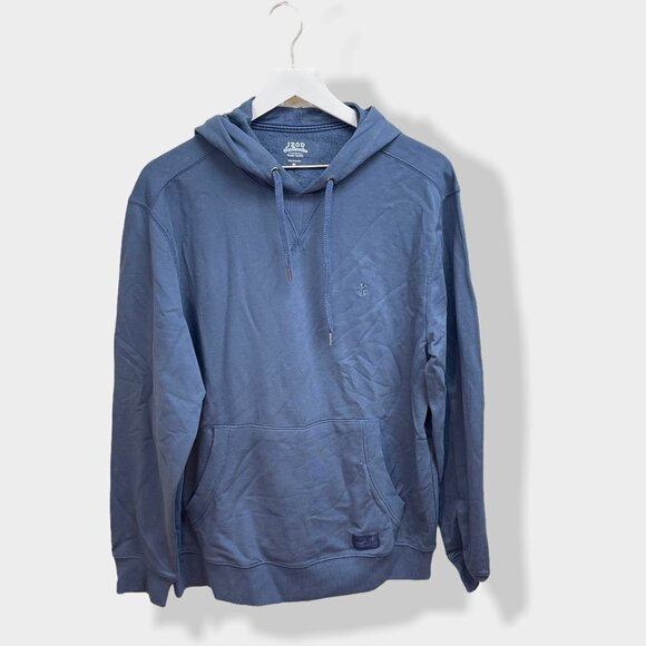 Izod Saltwater Relaxed Classics Blue Hooded‎ Sweatshirt - Picture 1 of 4